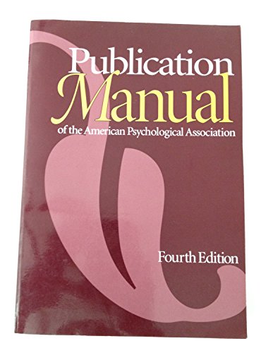 The Publication Manual of the American Psychological Association