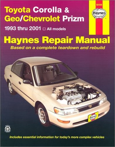 Toyota Corolla and Geo/Chevrolet Prizm Automotive Repair Manual