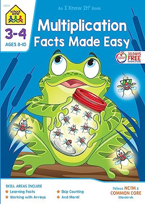 School Zone Multiplication Facts Made Easy Grades 3-4 Workbook