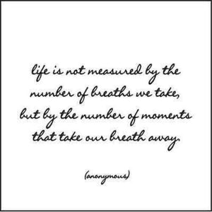 Life Is Not Measured Journal: By the Number of Breaths We Take, but by the Number of Moments That Take Our Breath Away