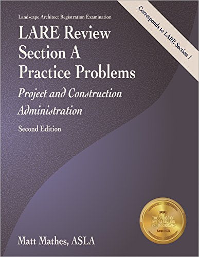 Lare Review, Section a Practice Problems: Project and Construction Administration