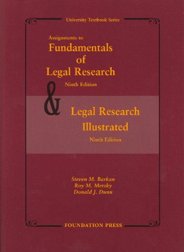 Assignments to Fundamentals of Legal Research