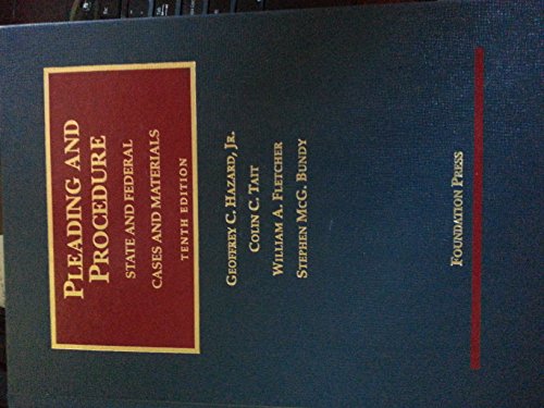 Cases and Materials on Pleading and Procedure