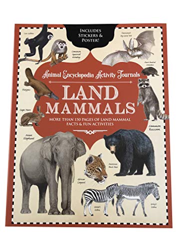 LAND MAMMALS Animal Encyclopedia Activity Journal Includes Stickers  Poster