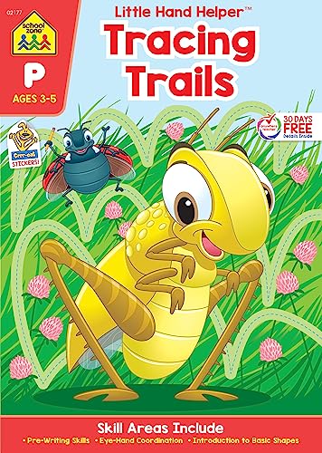 School Zone Tracing Trails Workbook with Stickers