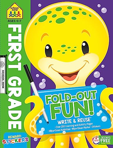 First Grade Wipe-Clean Fold-Out Fun! Big Workbook