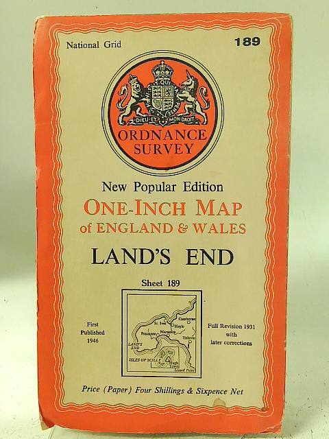 One-Inch Map Of Great Britain, Sheet No. 189: Land's End