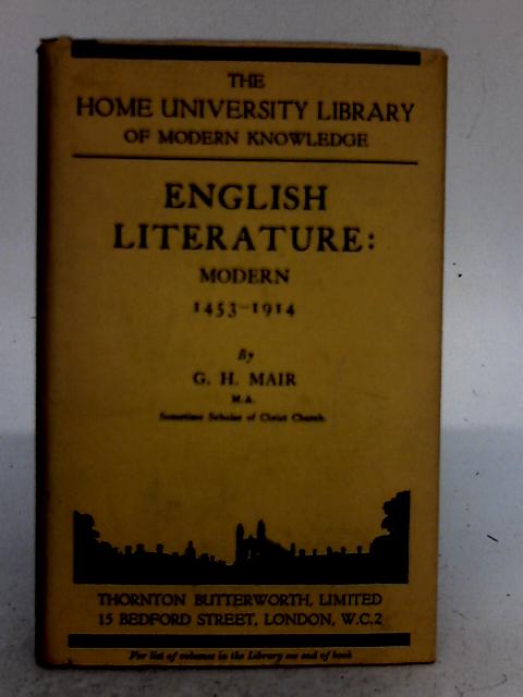 English Literature: Modern 1453-1914