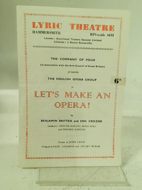 Lyric Theatre Let's Make An Opera | Old & Rare at World of Books