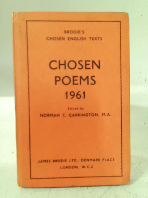 Chosen poems of 1961: The poems prescribed by the Joint Matriculation Board for the General Certificate of Education at Ordinary Level (Chosen English texts) - english