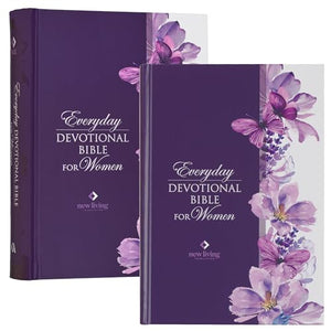 NLT Holy Bible Everyday Devotional Bible for Women New Living Translation, Purple Floral Printed 