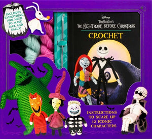 Disney Tim Burton's The Nightmare Before Christmas Crochet - Jack Skellington Amigurumi - Yarn, Safety Eyes, Crochet Hook and Instructional Booklet - Craft Gift for Disney Fans - Officially Licensed