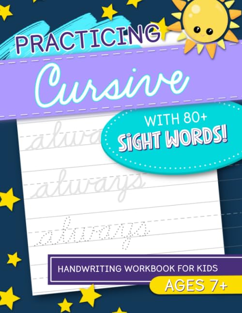 Practicing Cursive with  Sight Words Handwriting Workbook for Kids Ages