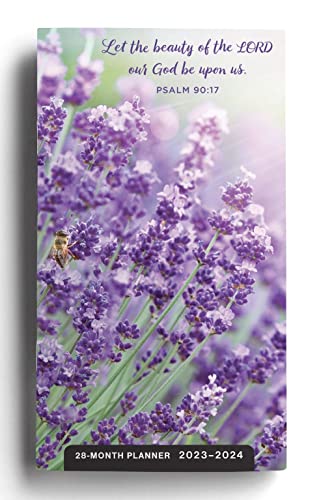 Psalms 2023 – 2024 28 Month Purple Floral Planner: 2 Year Pocket Calendar (Let the beauty of the Lord our God be Upon us - Psalm 90:17)