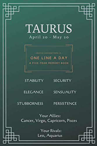 Taurus Astrology One Line a Day (Blank Journal for Daily Reflections, 5 Year Diary Book): Astrology gifts, 366 Pages, Horoscope book