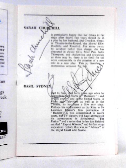 Theatre Programme Performed at Ashcroft Theatre - From This Hill by Henry Audley [Signed by Sarah Churchill, Basil Sydney, Frances Cuka, and Jeremy Hawk]