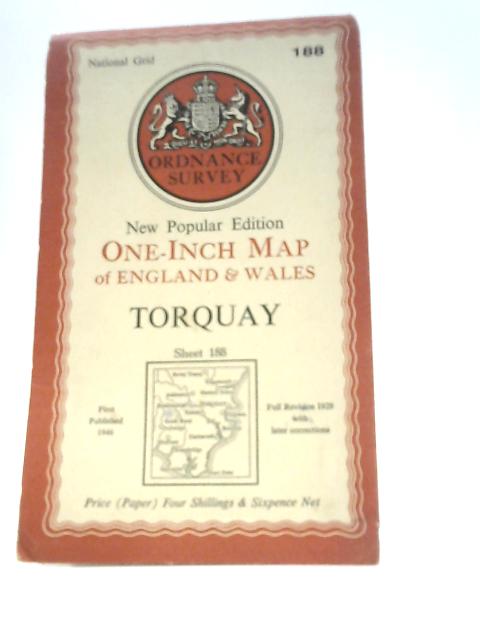 Ordnance Survey One-inch Map of England and Wales. Torquay. New Popular Edition. Sheet 188 (Ordnance Survey One-inch Map of England and Wales)