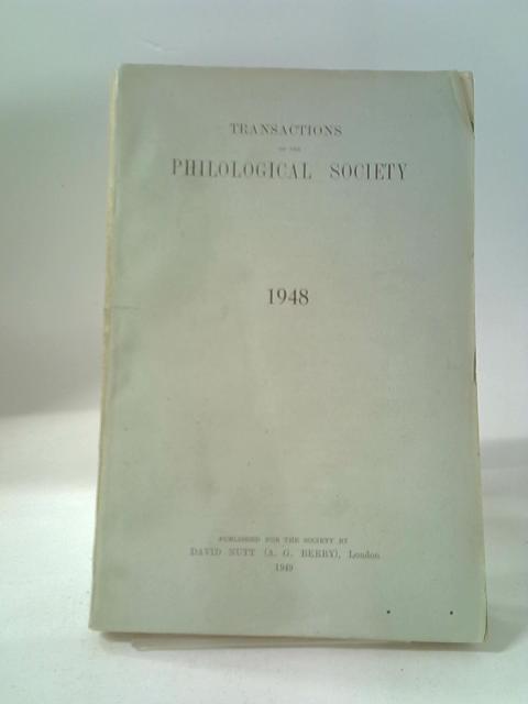 Transactions of the Philological Society: 1948