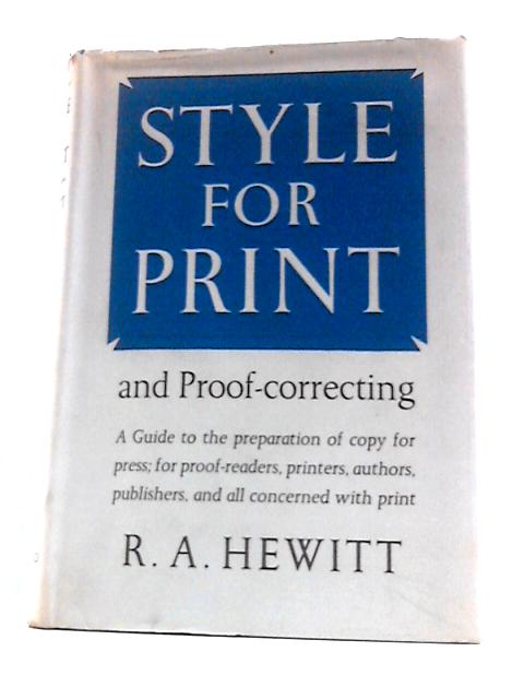Style for Print and Proof-Correcting