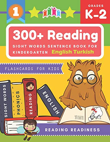 300+ Reading Sight Words Sentence Book for Kindergarten English Turkish Flashcards for Kids