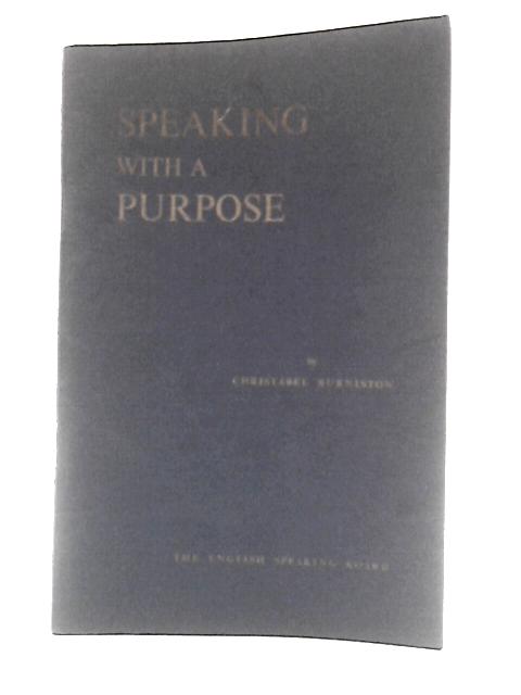 Speaking With a Purpose, Speech Exercises for Adults