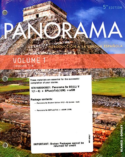 Panorama th Ed Looseleaf Vol  Chp  w Supersite Plus vTxtmos and WebSAM