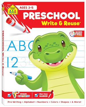 School Zone Preschool Write & Reuse Workbook