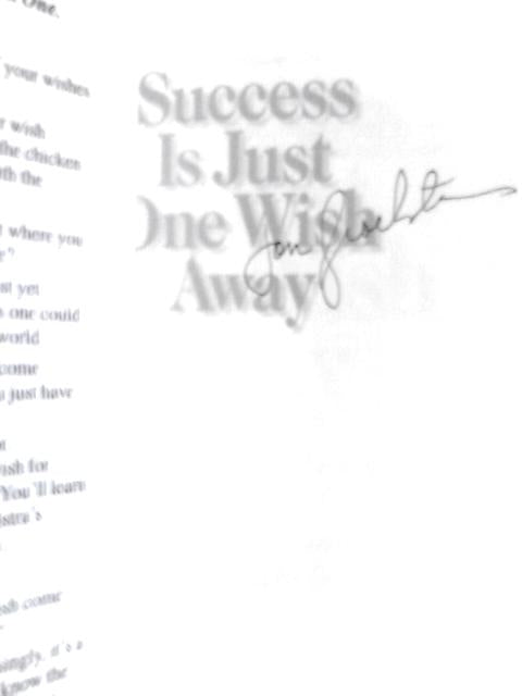 Success Is Just One Wish Away: Make One Wish & Your Life Suddenly Changes, but Make Sure It's the Right One