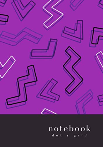 Dot Grid Notebook : B5 Medium Blank Dotted Journal with Numbered Pages 5mm Dot Space Abstract Memphis Design Purple