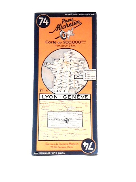 Pneu Michelin Carte au 2000.00eme 1cm, por 2 km. Sheet 74 Lyon-Geneve