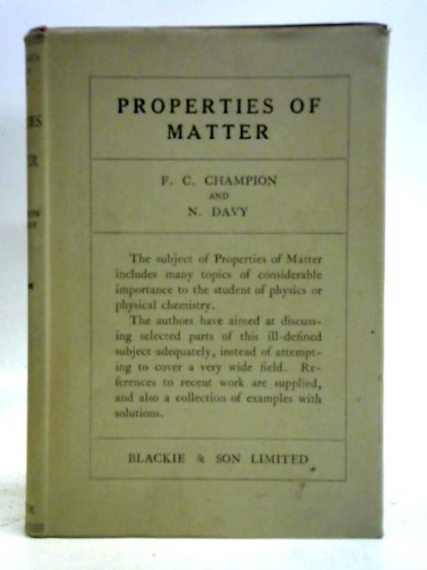 Properties Of Matter.