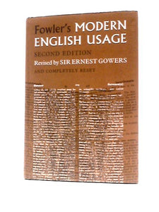 A Dictionary Of Modern English Usage 
