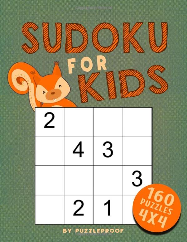 4X4 Sudoku For Kids: 160 Sudoku 4x4 puzzles from easy to challenging. This Kids sudoku 4x4 book also provides instructions to solve Sudoku. (Sudoku for kids 4x4)