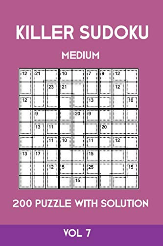 Killer Sudoku Medium 200 Puzzle WIth Solution Vol 7