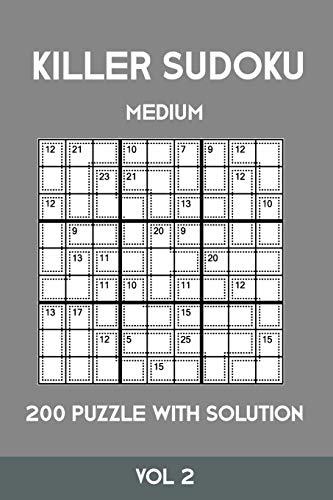 Killer Sudoku Medium 200 Puzzle WIth Solution Vol 2