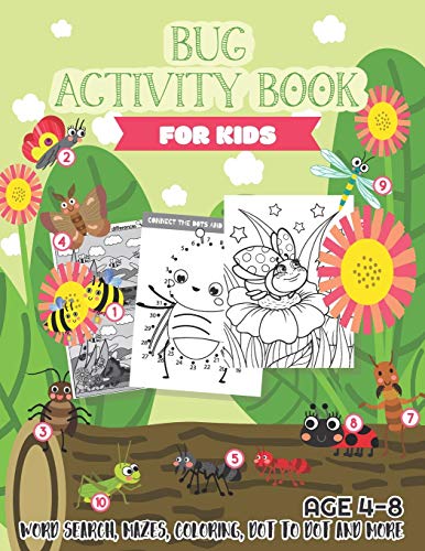 Bug Activity Book for Kids Ages 4-8