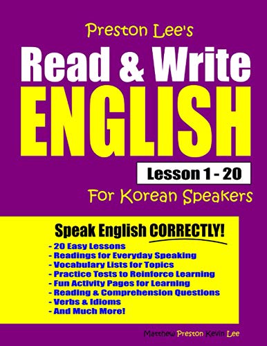 Preston Lee's Read & Write English Lesson 1 - 20 For Korean Speakers