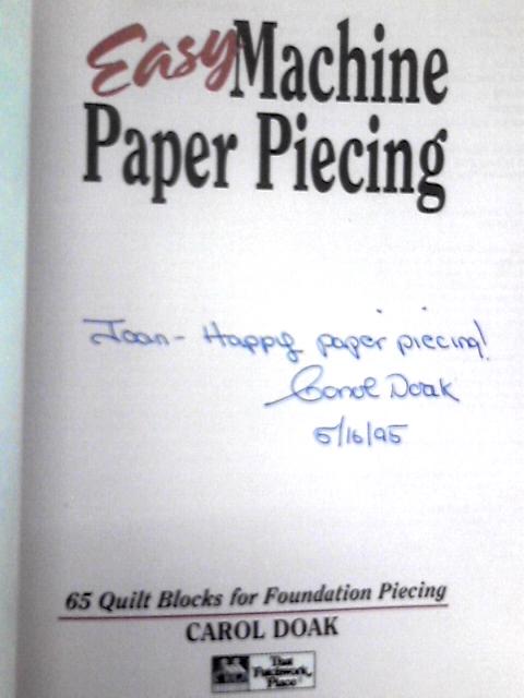 Easy Machine Paper Piecing