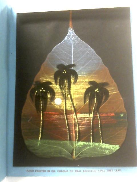 Hand Painted in Oil Colour Skeleton Pipal Tree Leaf Greeting Card