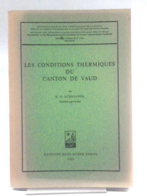 Les Conditions Thermiques du Canton de Vaud