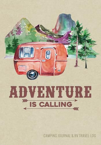 Camping Journal & RV Travel Logbook, Red Vintage Camper Adventure