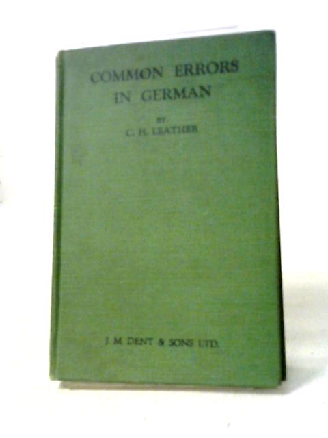 Common Errors in German with Rapid Corrective Exercises