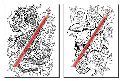 Tattoo Coloring Book: An Adult Coloring Book with Awesome, Sexy, and Relaxing Tattoo Designs for Men and Women