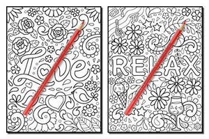 Inspirational Words: An Adult Coloring Book with Fun Word Designs, Cute Kawaii Doodles, and Relaxing Flower Patterns (Inspirational Coloring Books)