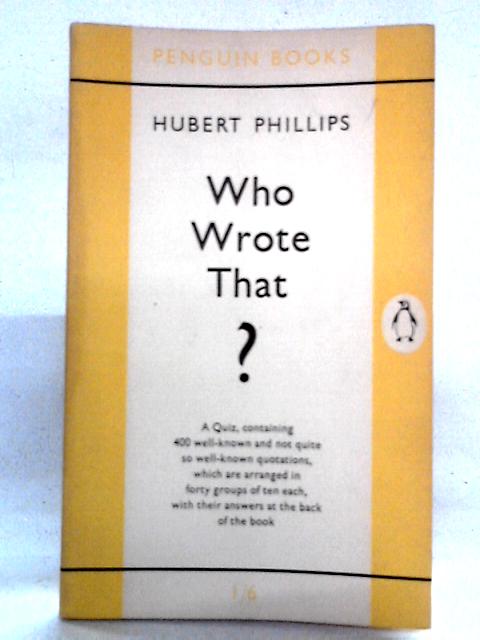 Who Wrote That? (Quotations Quiz with Answers)