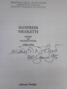 Manfredi Nicoletti: Opere di Architettura 1982 - 1994. 