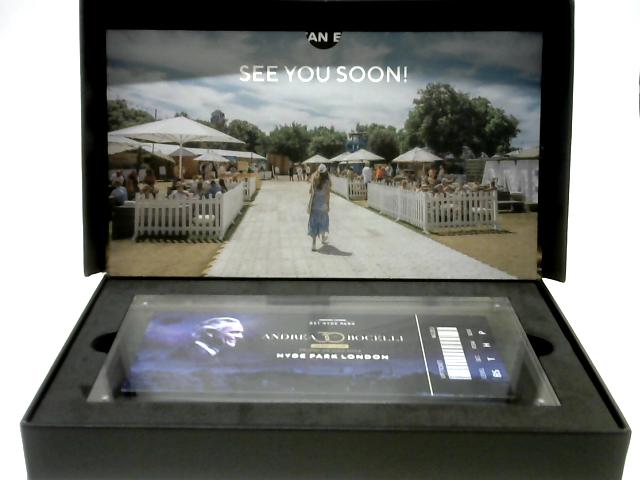 Andrea Bocelli BST Hyde Park Amex Gift Box Set with Encased Ticket Memorabilia