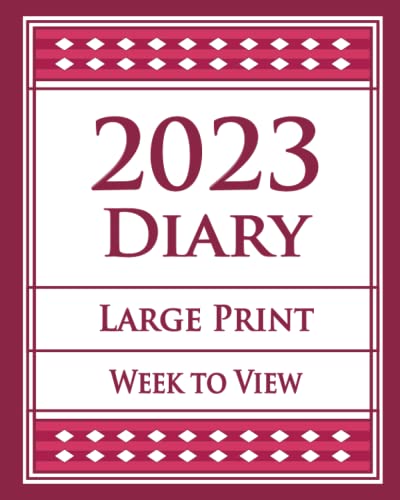 Large Print Diary 2023 Week to View Red