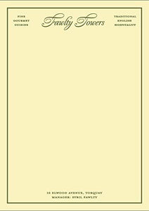 Fictional Hotel Notepads: Fawlty Towers 