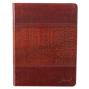 Tan Names of Jesus Luxleather Journal 